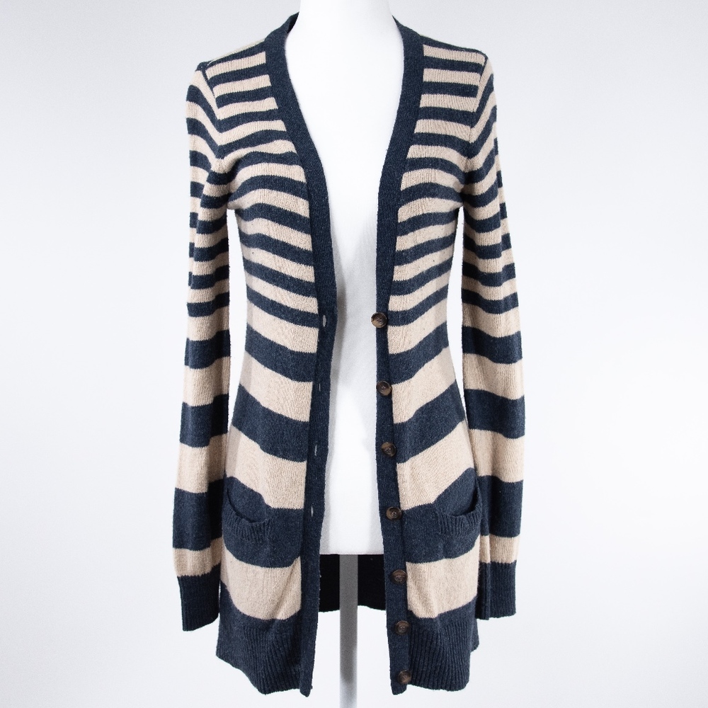 Blue Striped Cardigan